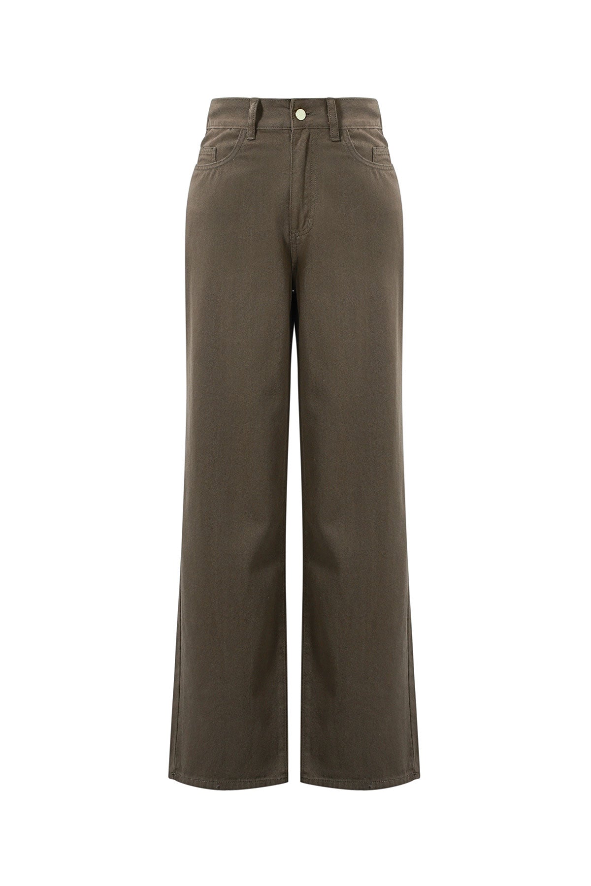 Damen Hose Luxus Gerade | Baumwolle | Braun