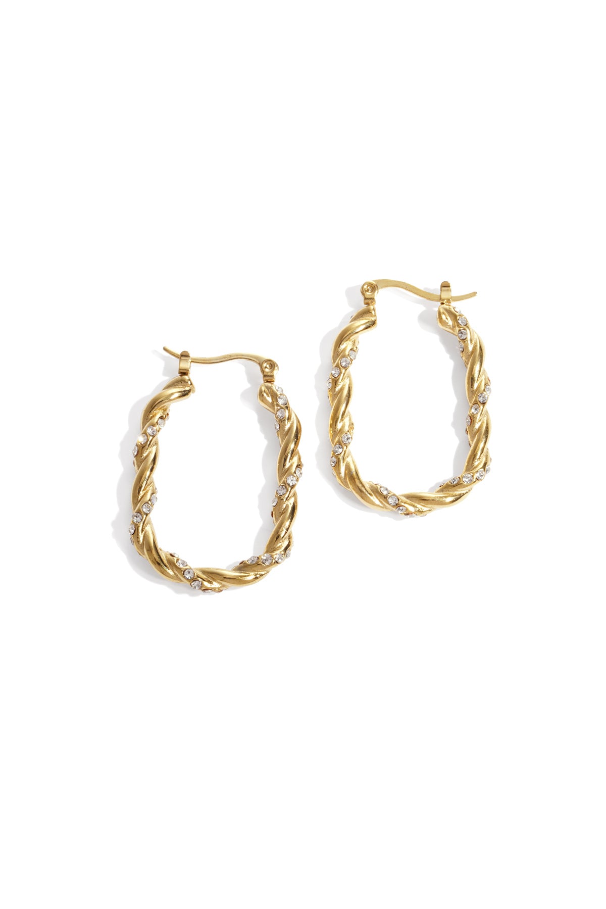 damen creolen strass | edelstahl | goldfarbe