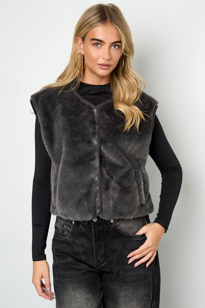 Damen Weste Kunstpelz | Polyester | Mehrfarbig