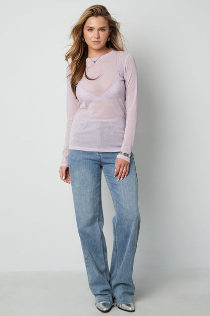 Damen Langarmshirt Transparent | Polyester | Mehrfarbig