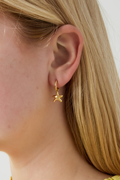 Damen Ohrstecker Mini-Stern Marine 14K | Edelstahl vergoldet | Goldfarbe