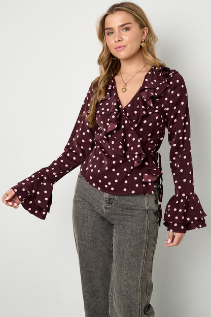 Gewebte Polyesterfaser Damen-Bluse Elegante Punkte