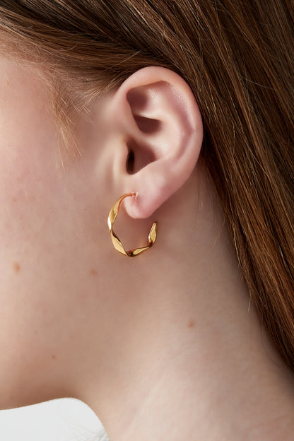 Damen Ohrclips Curve | Edelstahl | Gold & Silber