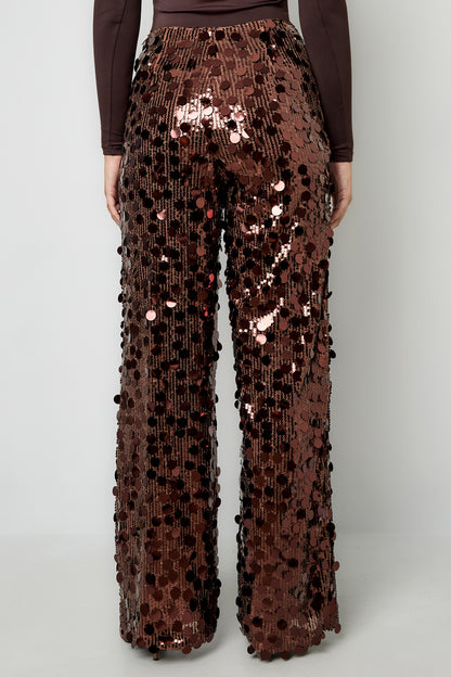 Damen Hose Pailletten Gerade | Polyester | Mehrfarbig