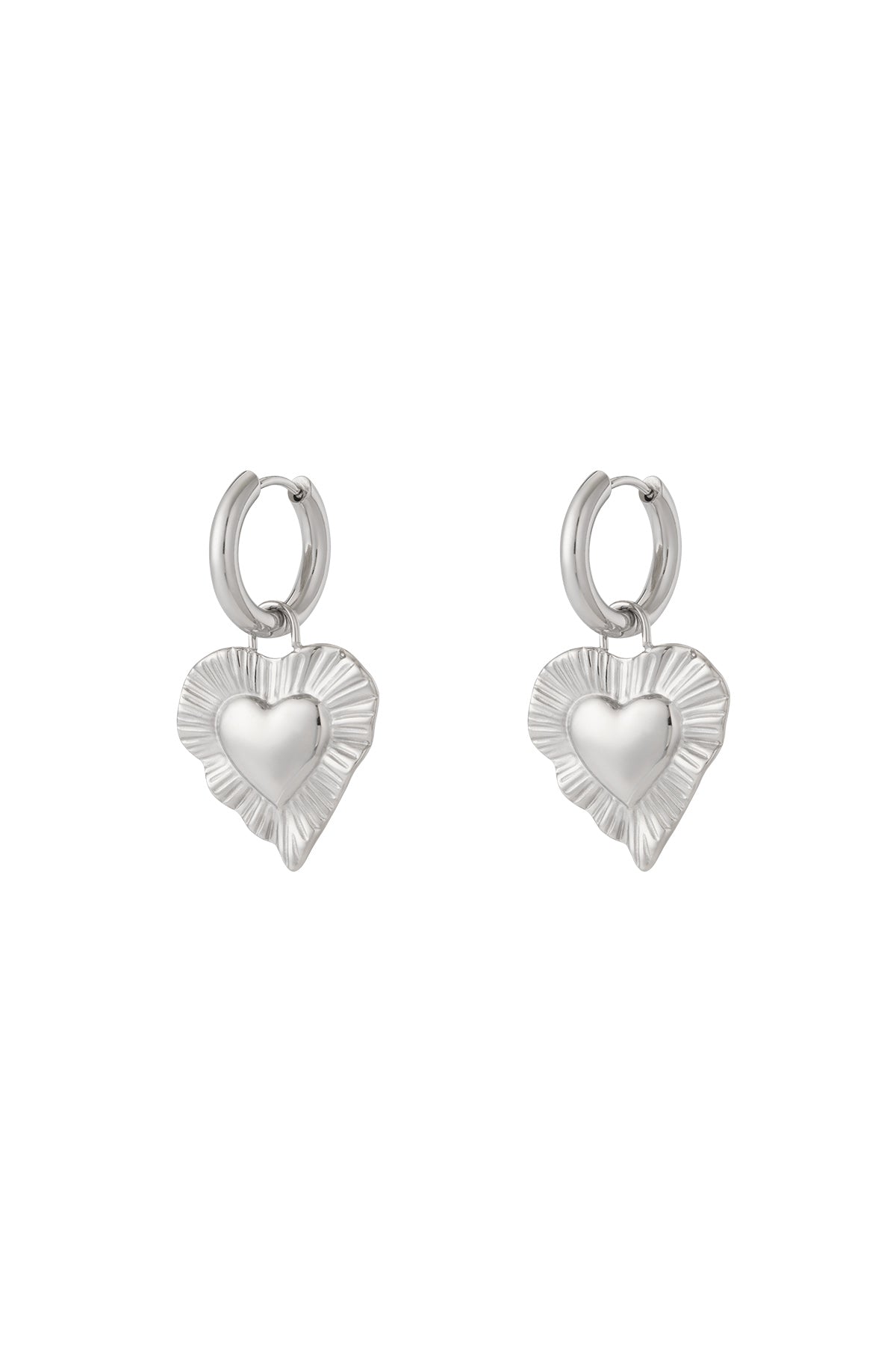 damen ohrringe herzform 14k premium | edelstahl vergoldet | gold & silber
