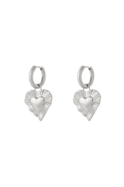 Damen Ohrringe Herzform 14K Premium | Edelstahl vergoldet | Gold & Silber