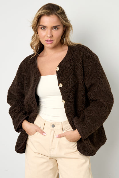 Damen Teddymantel Luxus | Polyester | Mehrfarbig