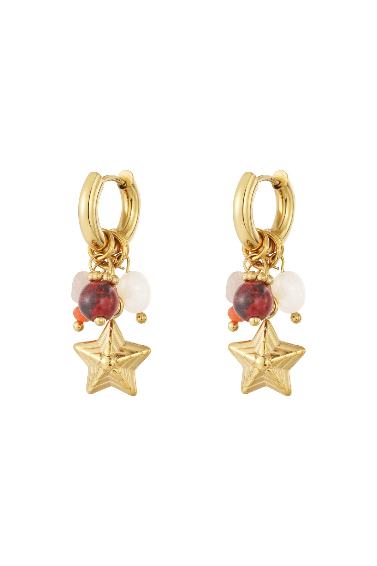 damen tropfenohrringe stern | edelstahl | goldfarbe