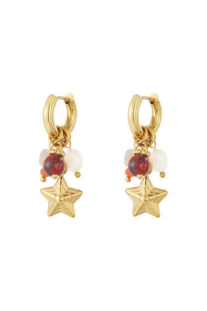 Damen Tropfenohrringe Stern | Edelstahl | Goldfarbe