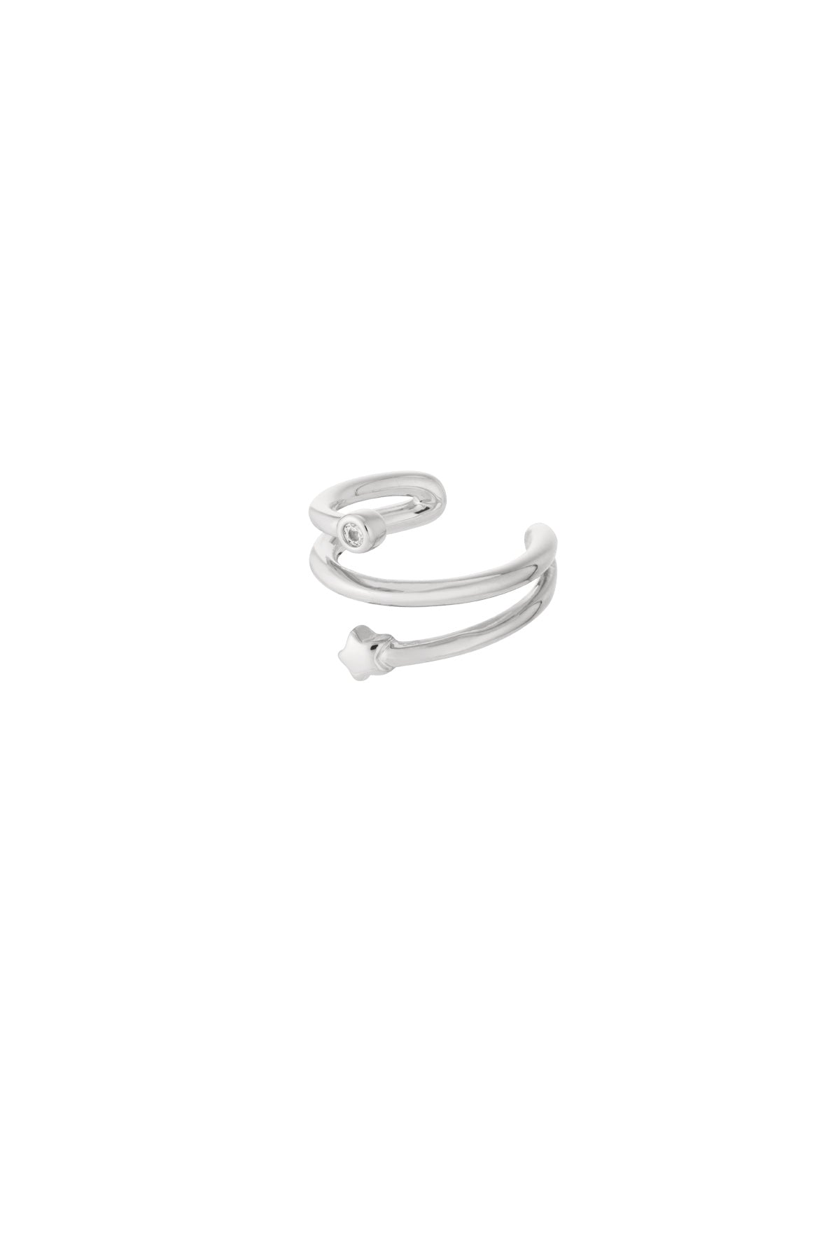 damen ohrklemme geometrisch zirkon | kupfer | gold & silber