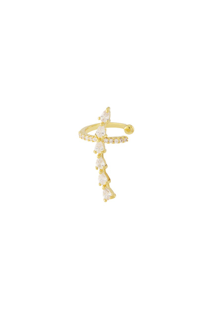 Damen Ohrklemme Geometrisch Zirkon II | Kupfer | Gold & Silber