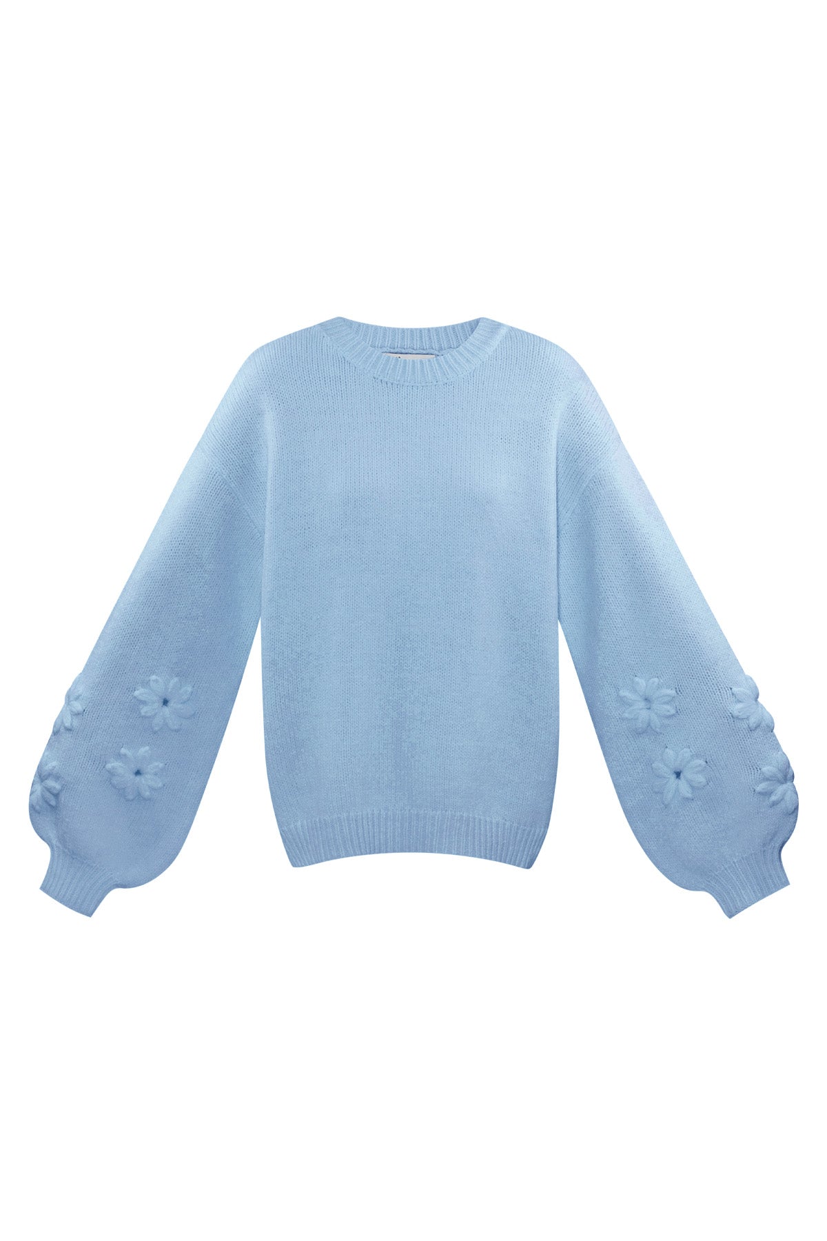 Damen Pullover Oversize Blumenapplikation | Wollmischung | Mehrfarbig