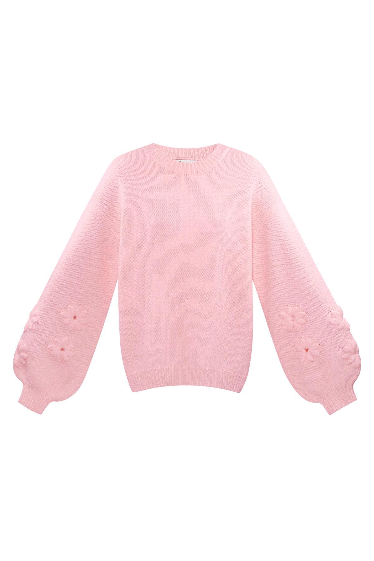 Damen Pullover Oversize Blumenapplikation | Wollmischung | Mehrfarbig