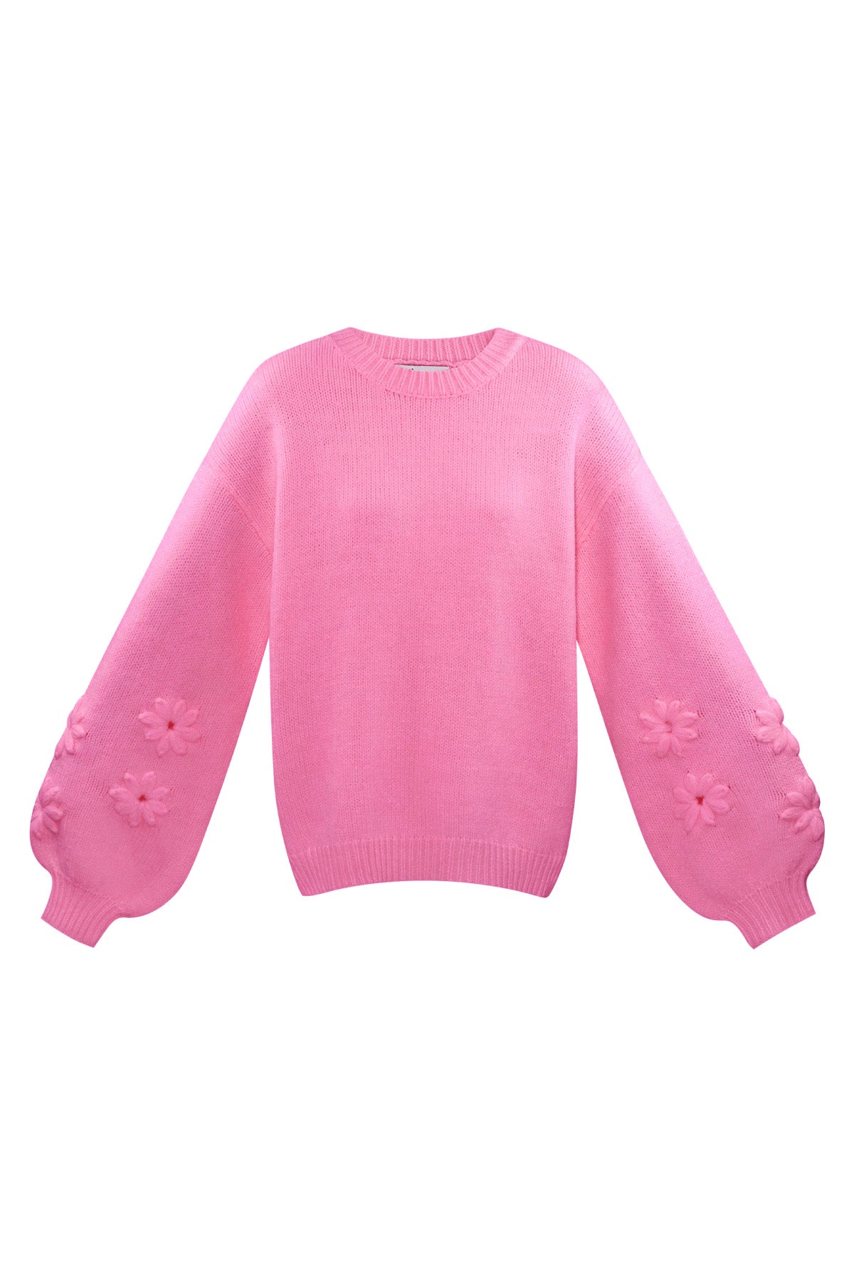 damen pullover oversize blumenapplikation | wollmischung | mehrfarbig