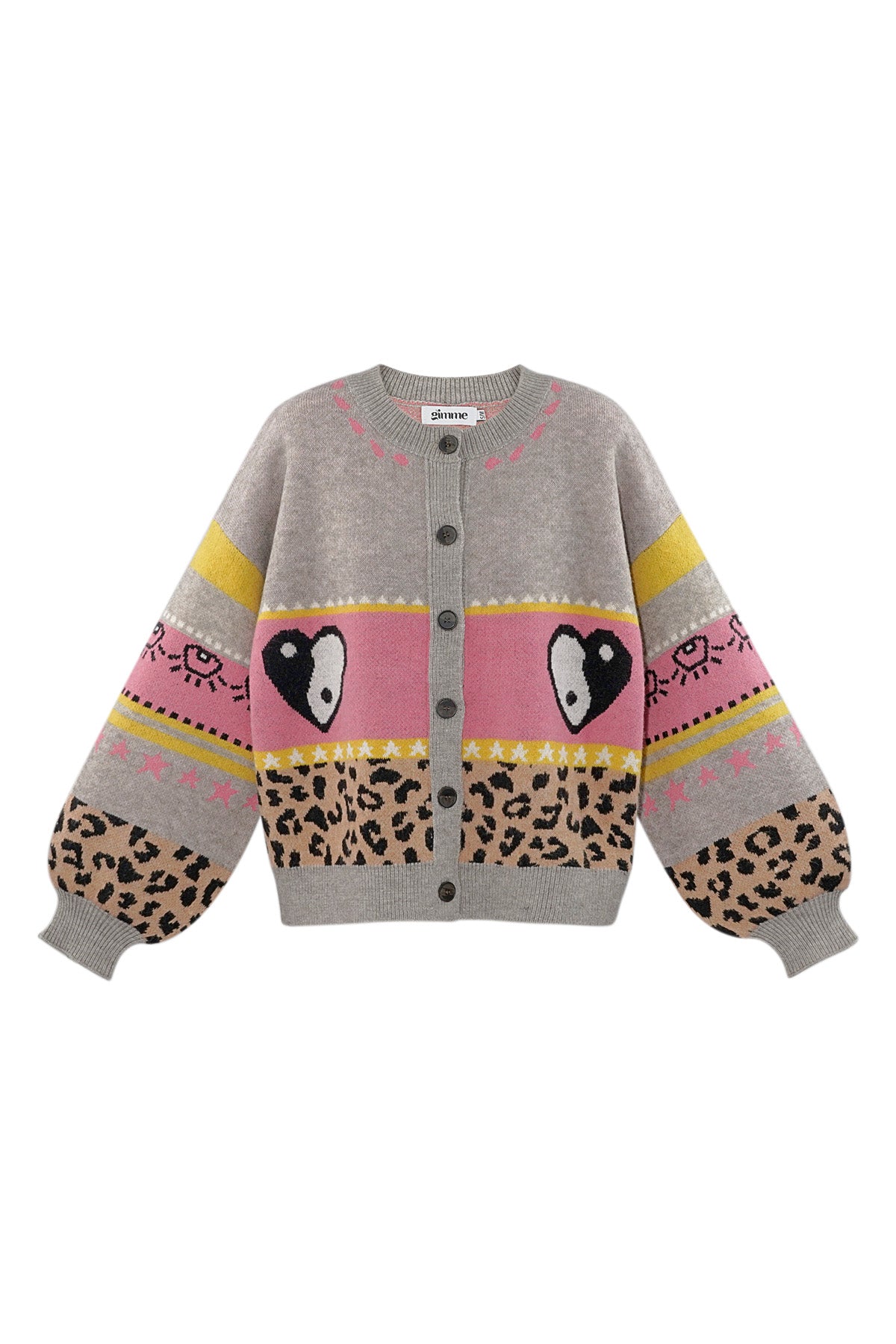 damen cardigan leopardenmuster oversized | wollmischung | mehrfarbig