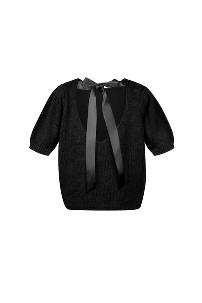 Nylon Damen Kurzarm Oberteil Gestrickt Rückenband Design
