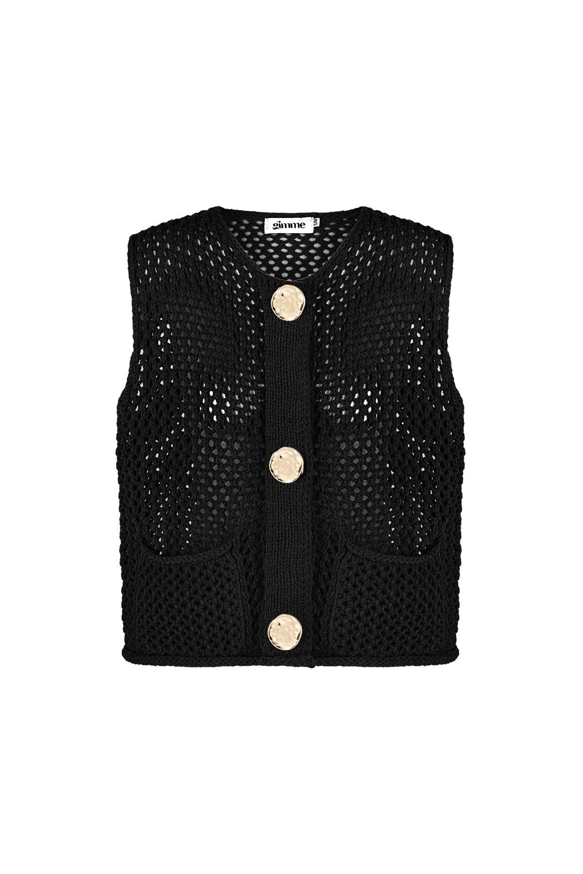 damen strickweste openwork | polyester | mehrfarbig