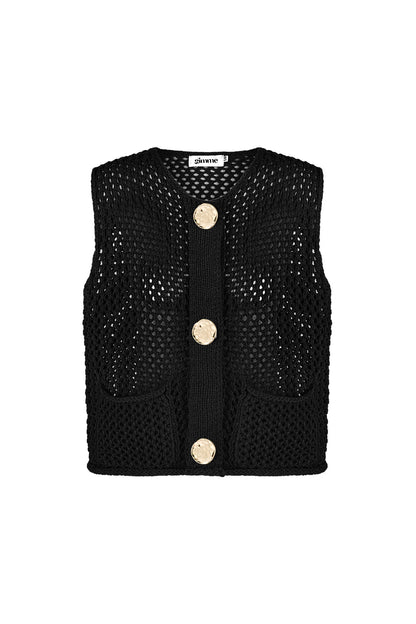 Damen Strickweste Openwork | Polyester | Mehrfarbig