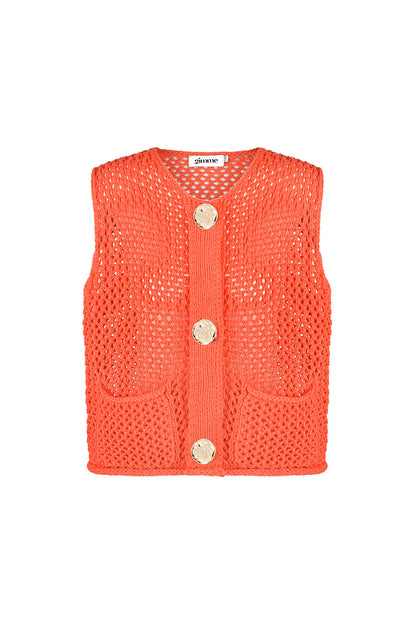 Damen Strickweste Openwork | Polyester | Mehrfarbig