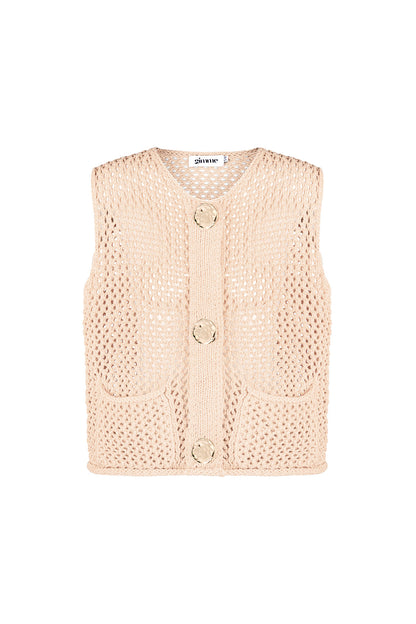 Damen Strickweste Openwork | Polyester | Mehrfarbig