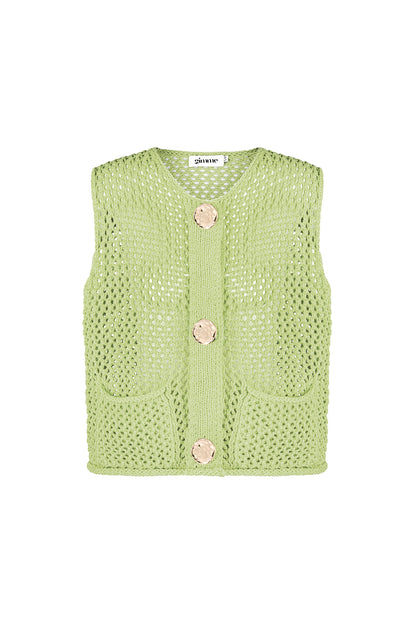 Damen Strickweste Openwork | Polyester | Mehrfarbig