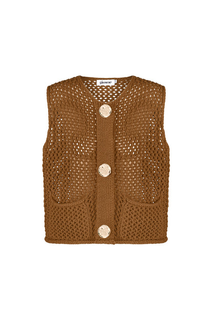 Damen Strickweste Openwork | Polyester | Mehrfarbig