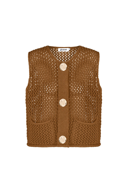 Damen Strickweste Openwork | Polyester | Mehrfarbig