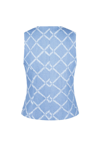 Damen Top Geometrisch Knopfleiste | Baumwolle | Mehrfarbig