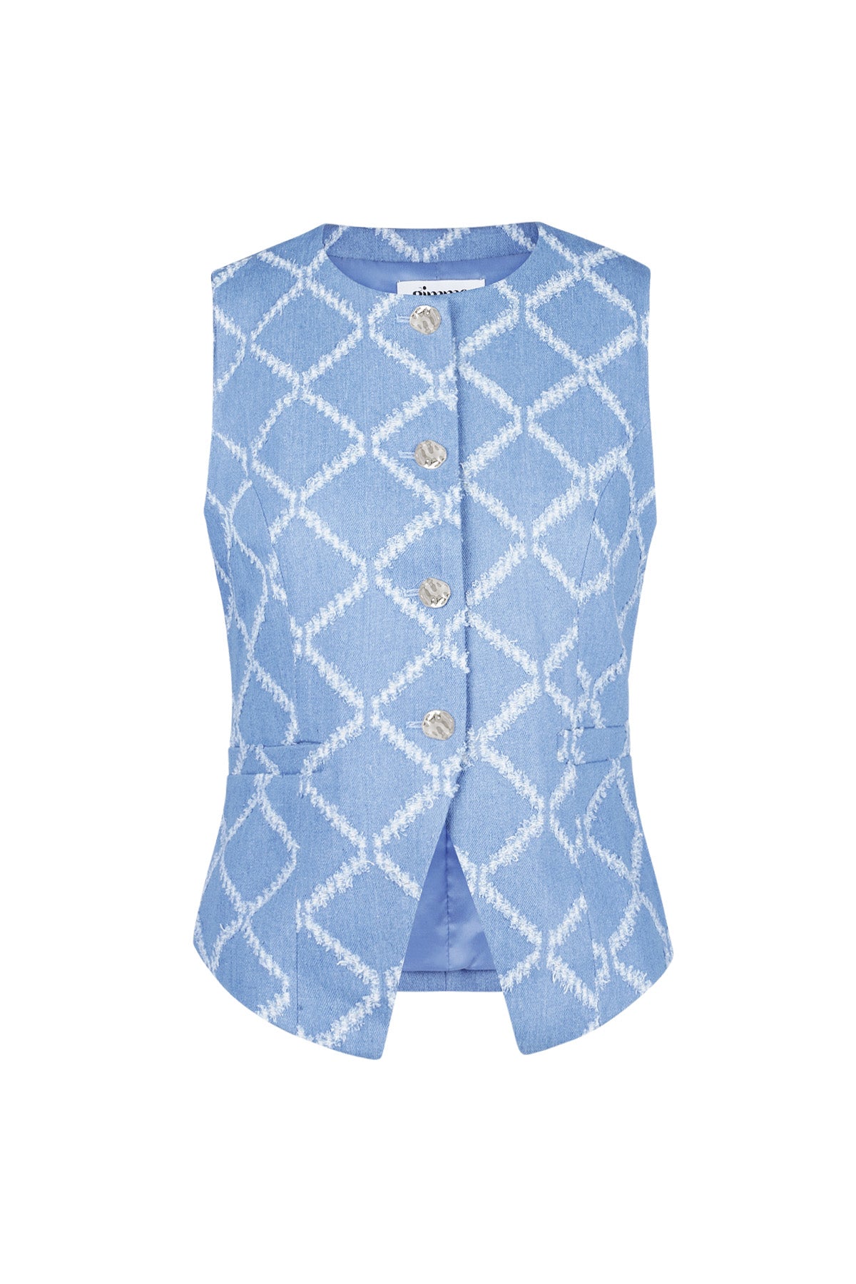Damen Top Geometrisch Knopfleiste | Baumwolle | Mehrfarbig