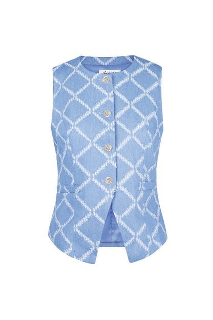 Damen Top Geometrisch Knopfleiste | Baumwolle | Mehrfarbig