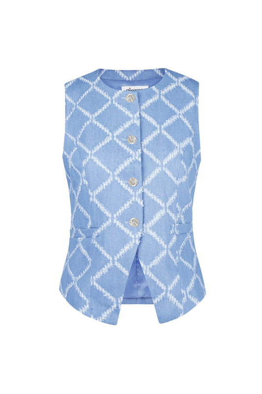 Damen Top Geometrisch Knopfleiste | Baumwolle | Mehrfarbig
