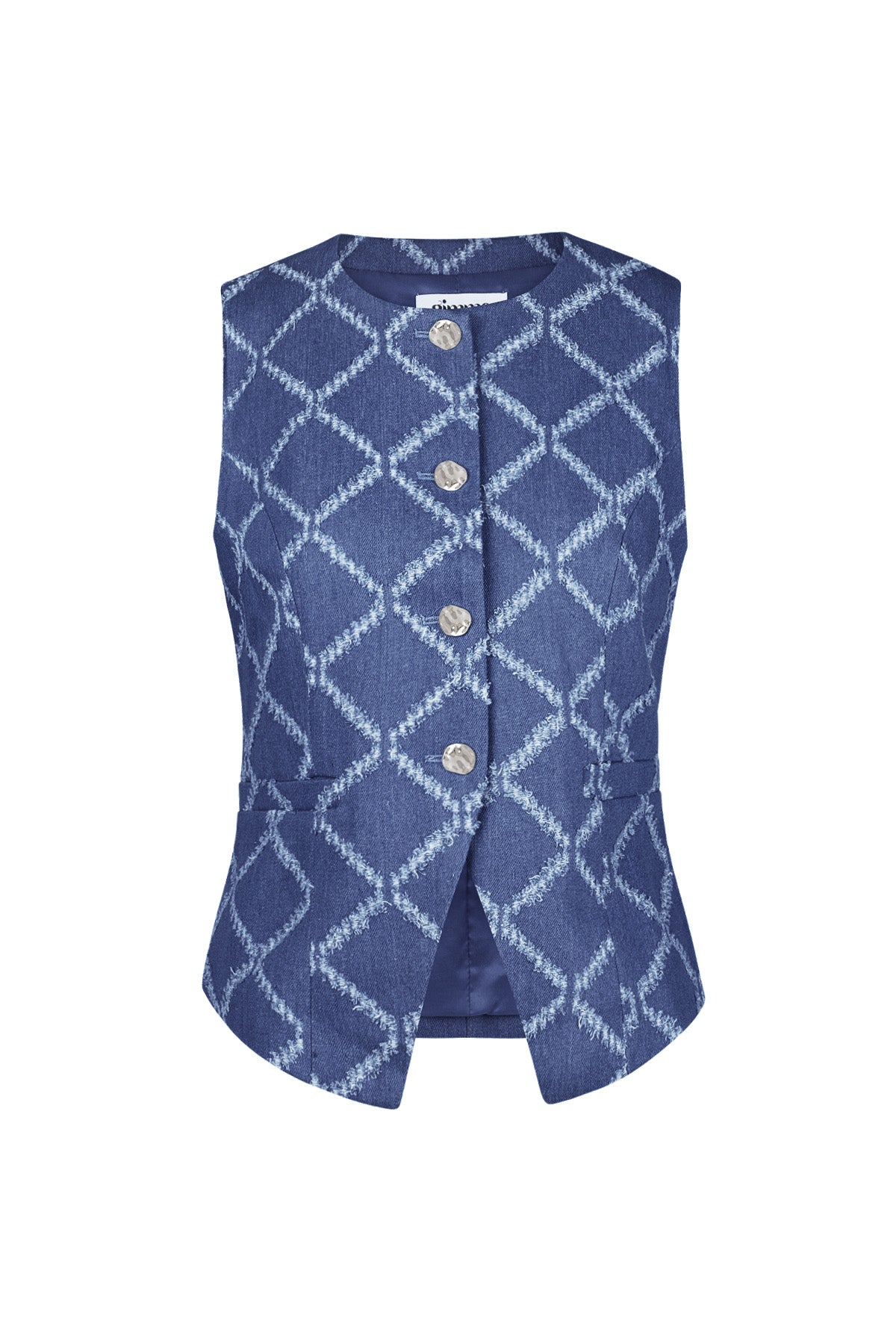 Damen Top Geometrisch Knopfleiste | Baumwolle | Mehrfarbig