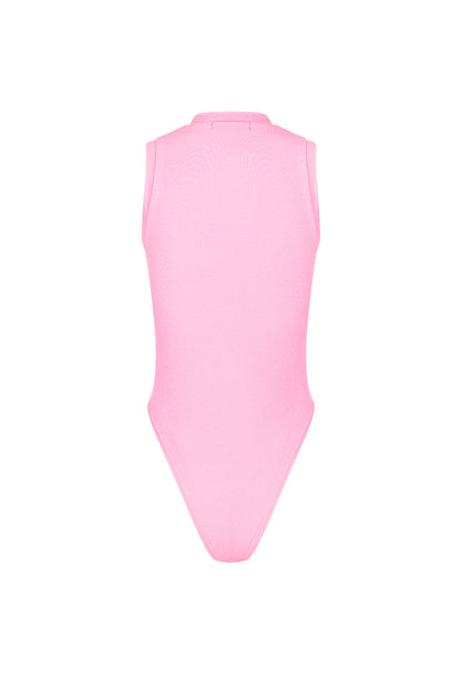 Viskose Damen Ärmelloses Bodysuit Hoher Kragen Minimalistisches Design
