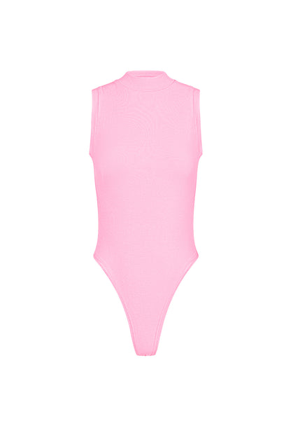 Viskose Damen Ärmelloses Bodysuit Hoher Kragen Minimalistisches Design
