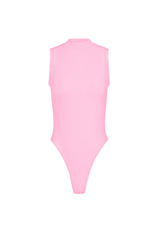 Viskose Damen Ärmelloses Bodysuit Hoher Kragen Minimalistisches Design