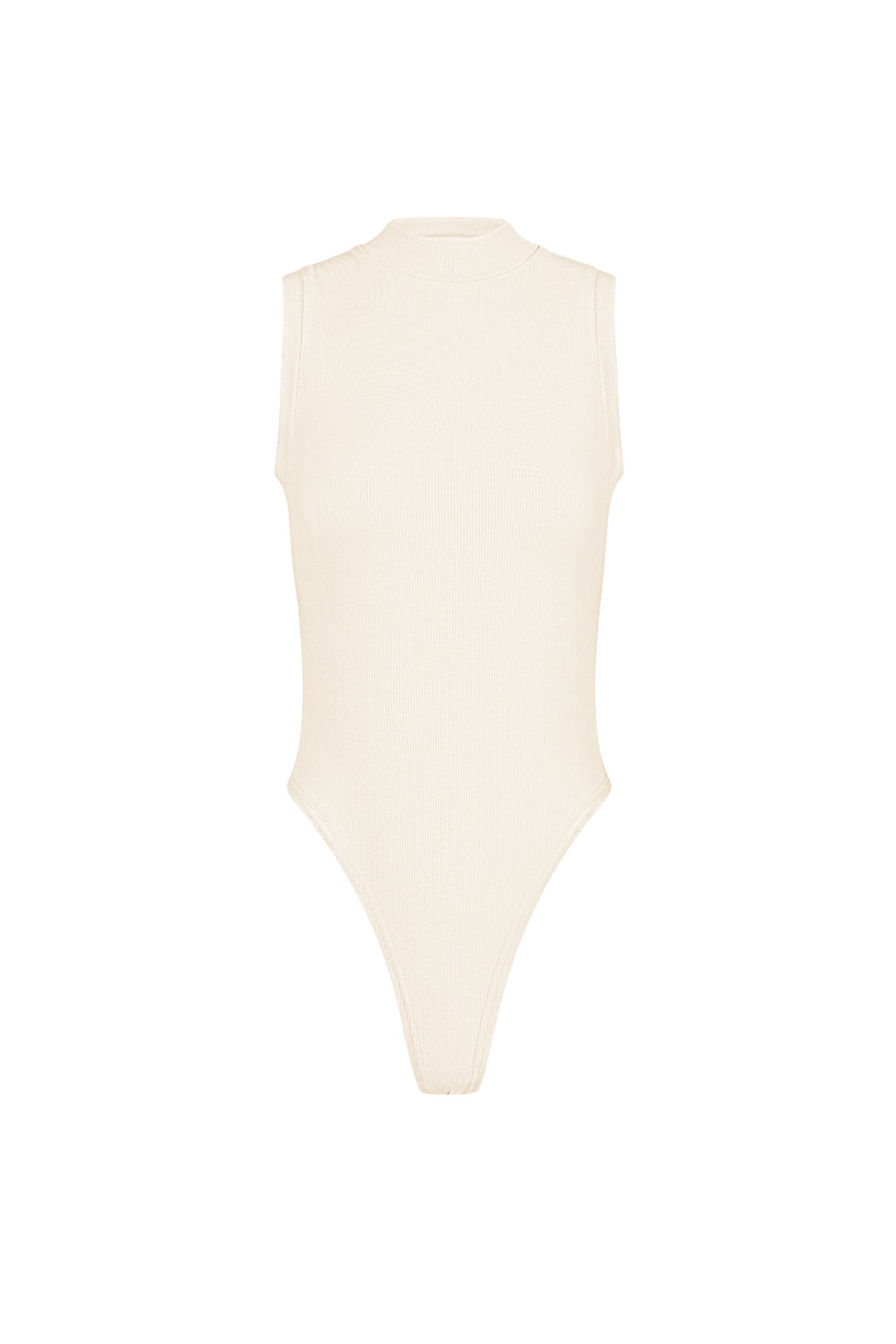 Viskose Damen Ärmelloses Bodysuit Hoher Kragen Minimalistisches Design