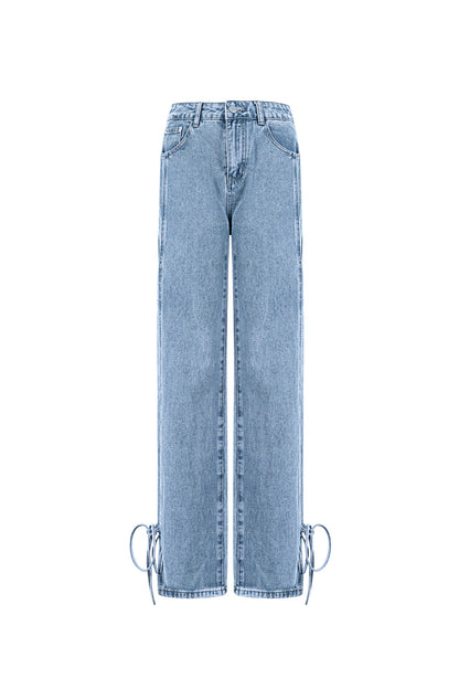 Damen Jeans Knotendetail | Baumwolle | Mehrfarbig