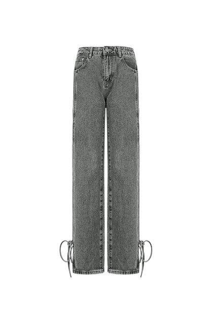 Damen Jeans Knotendetail | Baumwolle | Mehrfarbig
