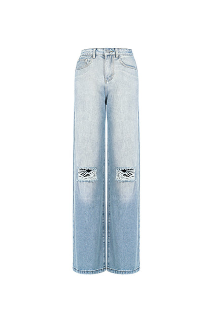 Damen Jeans Ripped Indigo | Baumwolle | Blau