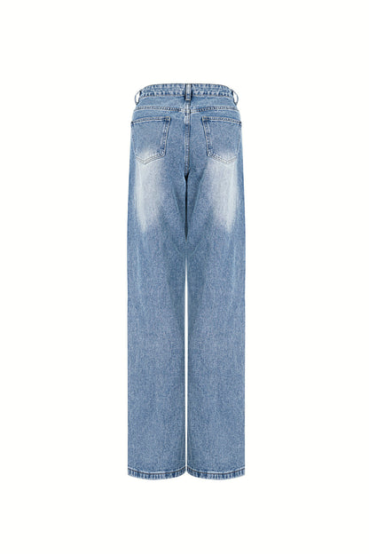 Damen Jeans Ripped Indigo | Baumwolle | Blau