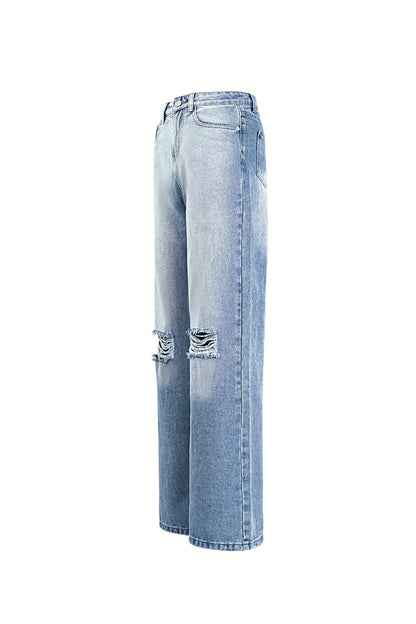 Damen Jeans Ripped Indigo | Baumwolle | Blau
