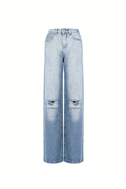 Damen Jeans Ripped Indigo | Baumwolle | Blau