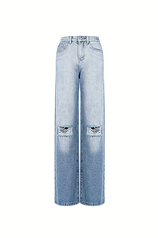 Damen Jeans Ripped Indigo | Baumwolle | Blau
