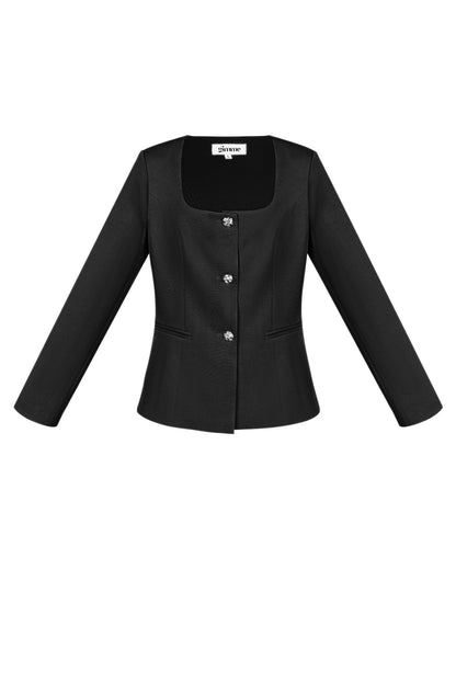 Damen Blazer Tailliert | Quadrat-Ausschnitt | Grün & Flieder