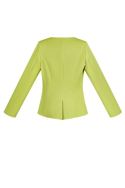 Damen Blazer Tailliert | Quadrat-Ausschnitt | Grün & Flieder
