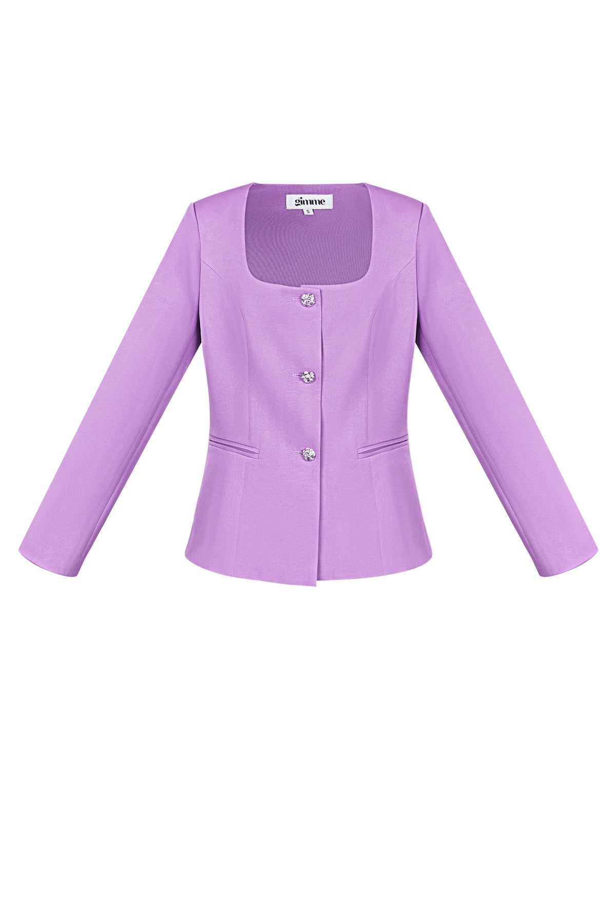 Damen Blazer Tailliert | Quadrat-Ausschnitt | Grün & Flieder