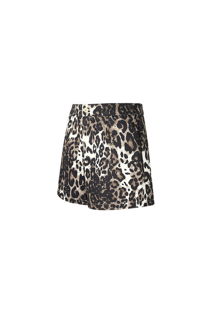 Damen Shorts Leopardenmuster Hohe Taille | Baumwolle | Braun