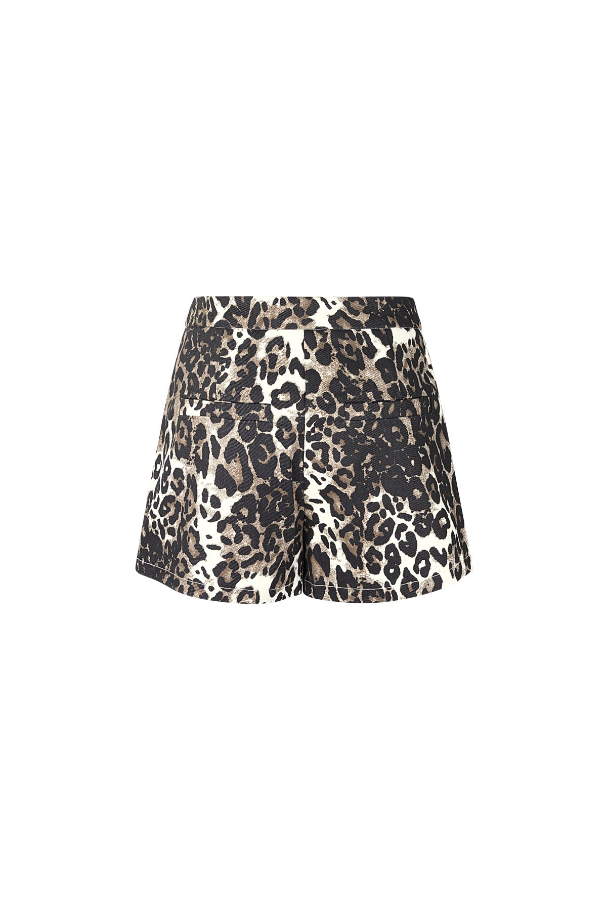 Damen Shorts Leopardenmuster Hohe Taille | Baumwolle | Braun
