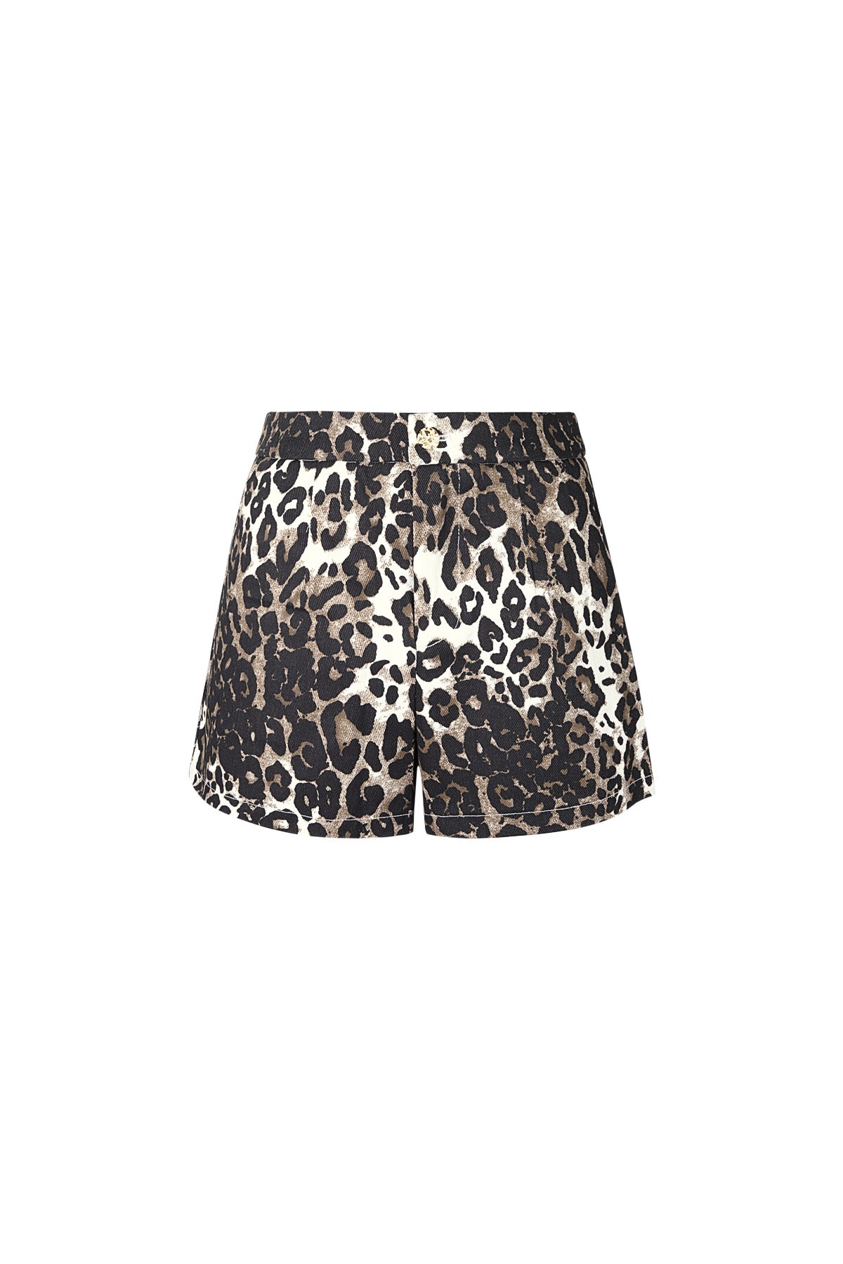 Damen Shorts Leopardenmuster Hohe Taille | Baumwolle | Braun