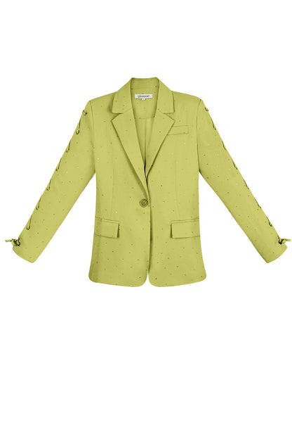 Damen Blazer Set | Schnürmanchetten | Lila & Beige